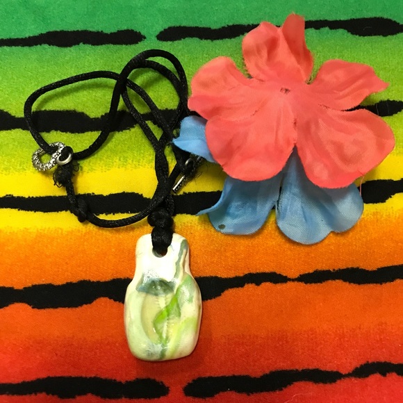 Ceramic One of a Kind Handmade Vintage Rare Unique Boho Necklace - Picture 12 of 16
